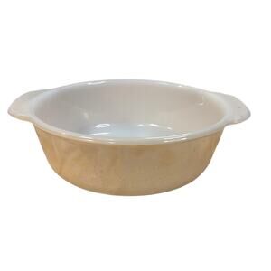 Vintage Fire King iridescent Peach Orange Lusterware Reverse Label